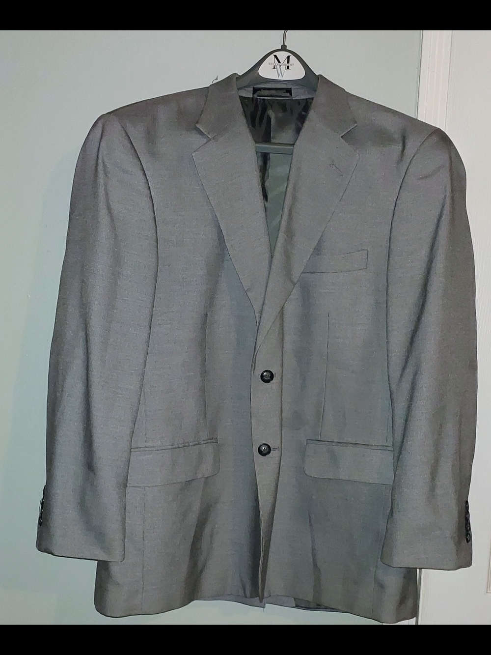 Saddlebred Men's Siver/Gray Two-Button Blazer 44R
